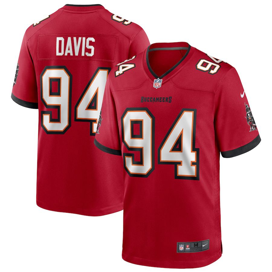 Men Tampa Bay Buccaneers 94 Khalil Davis Nike Red Player Game NFL Jersey